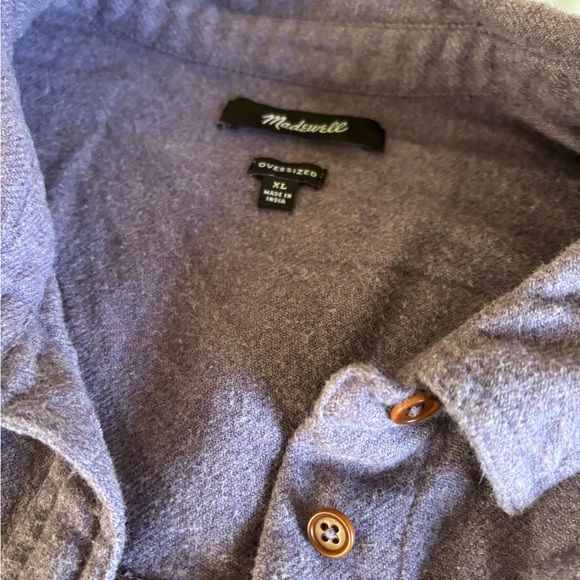 MADEWELL PURPLE SMOKEY GRAPE BRUSHED OVERSIZE SHIRT JACKET SIZE XL πππ - Picture 4 of 7